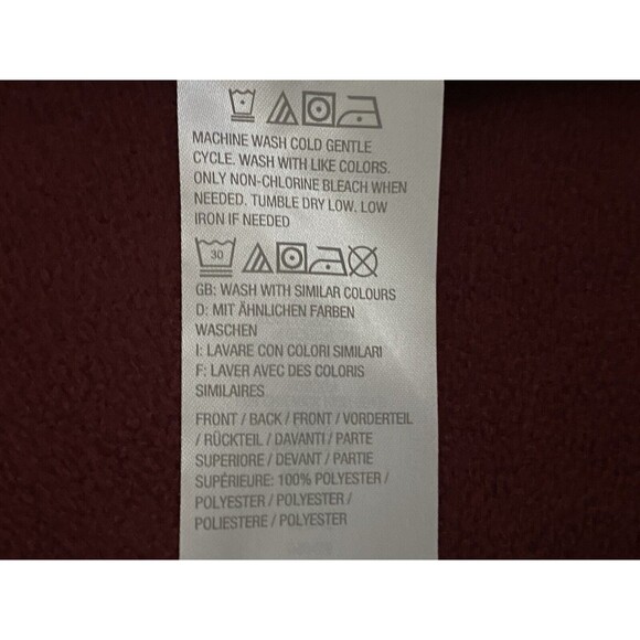 Denim‎ & Co Sherpa Jacket Womens Size XXS Dark Burgundy Long Length Warm Button - Picture 5 of 14